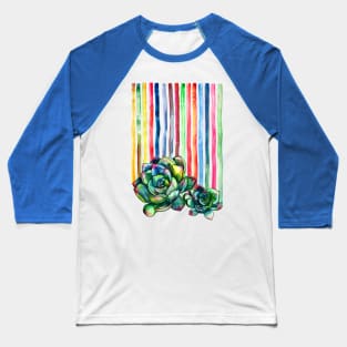 Rainbow Succulents Baseball T-Shirt